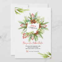 Vrolijke Kerstmis Groenen Uitnodiging