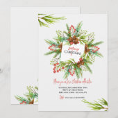 Vrolijke Kerstmis Groenen Uitnodiging (Voorkant / Achterkant)