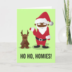 Vrolijke Kerstmis Homeboys: Zwarte Kerstman & Feestdagen Kaart