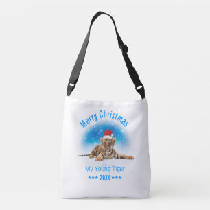 Vrolijke Kerstmis Jonge Gift van de Tijger Crossbody Tas