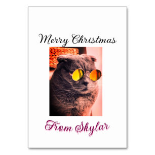 Vrolijke Kerstmis kat hond huisdier liefde foto Kaart