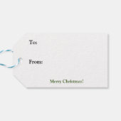 Vrolijke Kerstmis Kerstman en Kerstbomen Cadeaulabel (Achterkant Horizontaal)