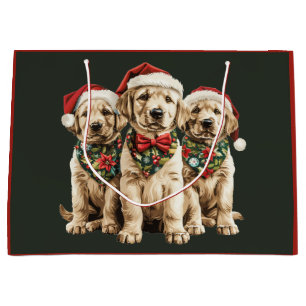 Vrolijke Kerstmis Labrador Retriever Santa Puppy D Groot Cadeauzakje