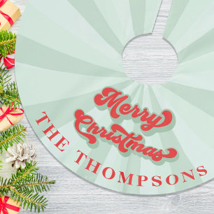 Vrolijke Kerstmis Leuke Eenvoudige Rode Groene Typ Kerstboom Rok