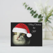 Vrolijke Kerstmis Luv Kat Feestdagenkaart (Staand voorkant)