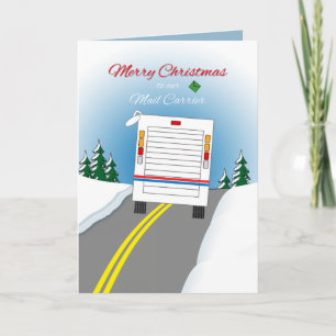 Vrolijke Kerstmis Mailtruck voor de Drager van de Feestdagen Kaart