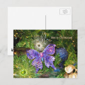 Vrolijke Kerstmis met het Paarse Briefkaart van de (Voorkant / Achterkant)