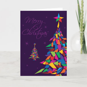 Vrolijke Kerstmis met kleurrijke abstracte boom Feestdagen Kaart