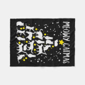 Vrolijke Kerstmis Miauw Kerstboom Kerstmis Kat Chr Fleece Deken (Voorkant (Horizontaal))