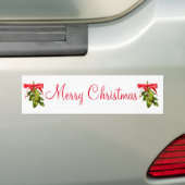 vrolijke kerstmis mistletoe bumpersticker (Op auto)