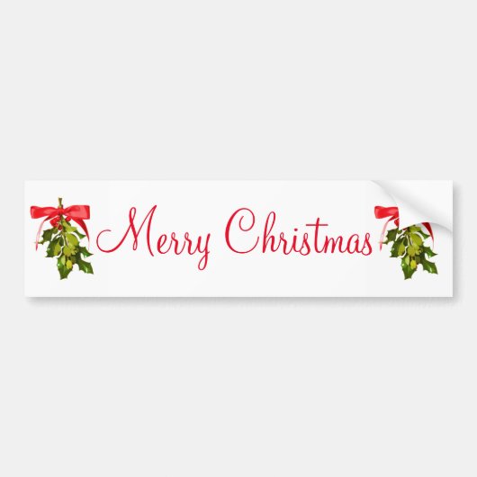vrolijke kerstmis mistletoe bumpersticker (Voorkant)