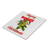vrolijke kerstmis mistletoe tegeltje (Zijkant)
