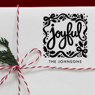 Vrolijke Kerstmis Moderne Mooie Lint Calligrafie Rubberstempel