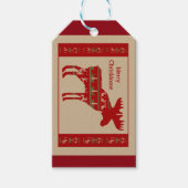 Vrolijke Kerstmis Moose in Kerstmis Sweater Dier Cadeaulabel (Voorkant)