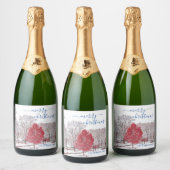 Vrolijke Kerstmis Mousserende Wijn Flesetiketten Sparkling Wijnetiket (Flessen)