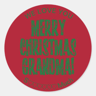 Vrolijke Kerstmis Oma Wij houden van je Ronde Sticker