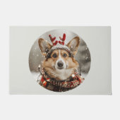 Vrolijke Kerstmis Pembroke Welsh Corgi Dog Deurmat (Voorkant)