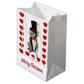 Vrolijke Kerstmis Poodle Gift Bag Medium Cadeauzakje (Voorkant Gekanteld)
