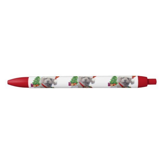 Vrolijke Kerstmis Poodle Schrijven Pen (Voorkant)