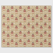 Vrolijke Kerstmis Pug Dog Holiday Cadeaupapier (Vlak)