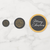 Vrolijke Kerstmis Retro Gold Burst Sparkler Vakant Confetti (Voorkanten)