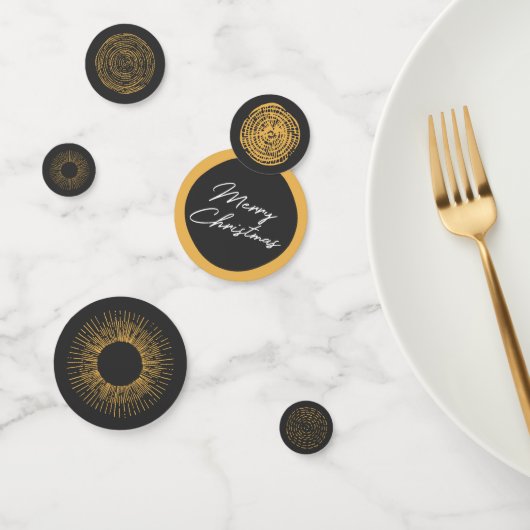 Vrolijke Kerstmis Retro Gold Burst Sparkler Vakant Confetti (Groep)