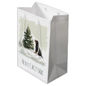 Vrolijke Kerstmis Rottweiler Hond Kerstboom Medium Cadeauzakje (Achterkant Gekanteld)