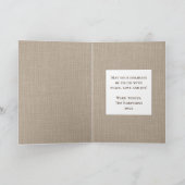 Vrolijke Kerstmis Rustieke Burlap Print Familiefot Feestdagen Kaart (Binnen)