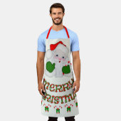 Vrolijke Kerstmis Santa Candy Canes Schort (Gedragen)