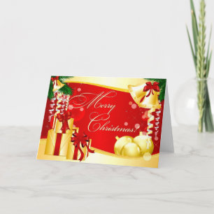 Vrolijke Kerstmis siert Cadeaus Feestdagen Kaart