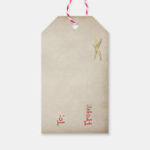 Vrolijke Kerstmis sneeuwpop op strand Cadeaulabel (Achterkant)