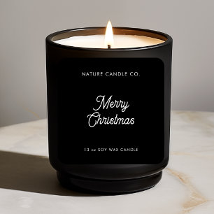 Vrolijke Kerstmis Soy Candle Klassieke minimalis Vierkante Sticker