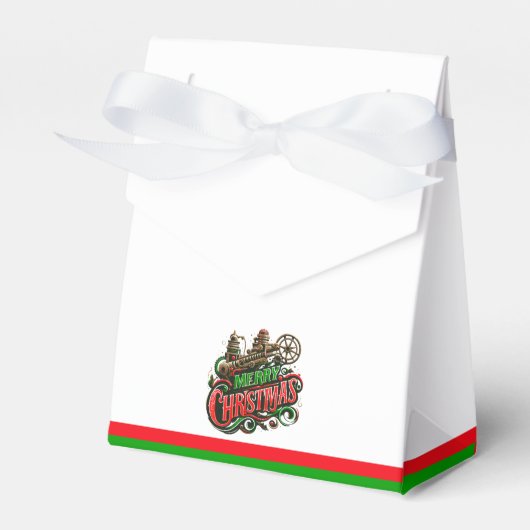 Vrolijke Kerstmis steampunk Bedankdoosjes (Voorkant Zijde)