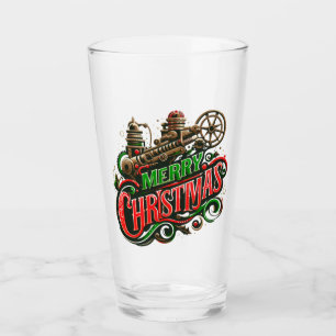 Vrolijke Kerstmis steampunk Glas