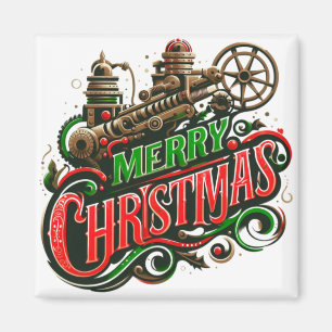 Vrolijke Kerstmis steampunk Magneet