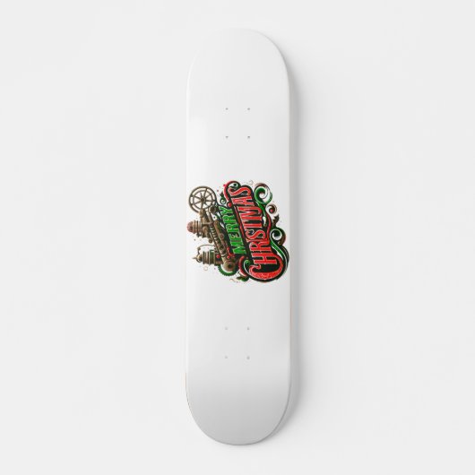 Vrolijke Kerstmis steampunk Skateboard (Voorkant)