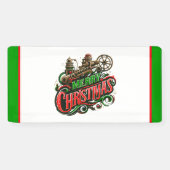 Vrolijke Kerstmis steampunk Spandoek (Horizontaal)