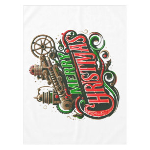 Vrolijke Kerstmis steampunk Tafelkleed