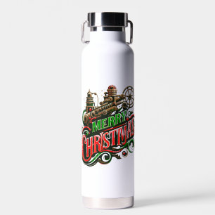 Vrolijke Kerstmis steampunk Waterfles