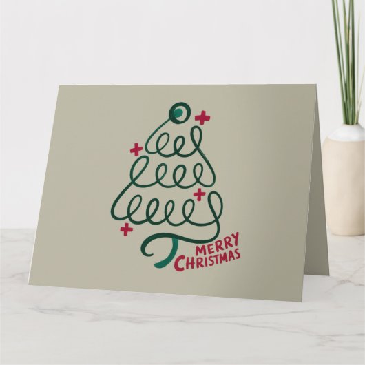 Vrolijke Kerstmis Stethoscoop CNA Medisch Medewerk Kaart (Voorkant)