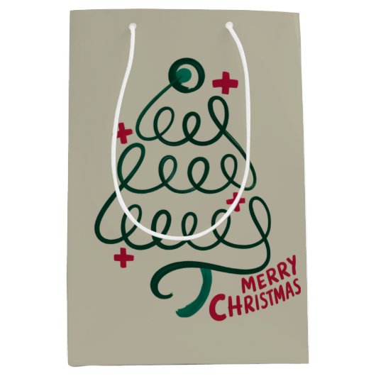 Vrolijke Kerstmis Stethoscoop CNA Medisch Medewerk Medium Cadeauzakje (Voorkant)