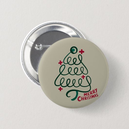 Vrolijke Kerstmis Stethoscoop CNA Medisch Medewerk Ronde Button 5,7 Cm (Voorkant /achterkant)