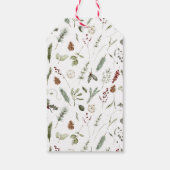 Vrolijke Kerstmis Typografie Botanisch Cadeaulabel (Achterkant)