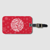 Vrolijke Kerstmis Typografie Vrolijke Groeten Bagagelabel (Voorkant (horizontaal))