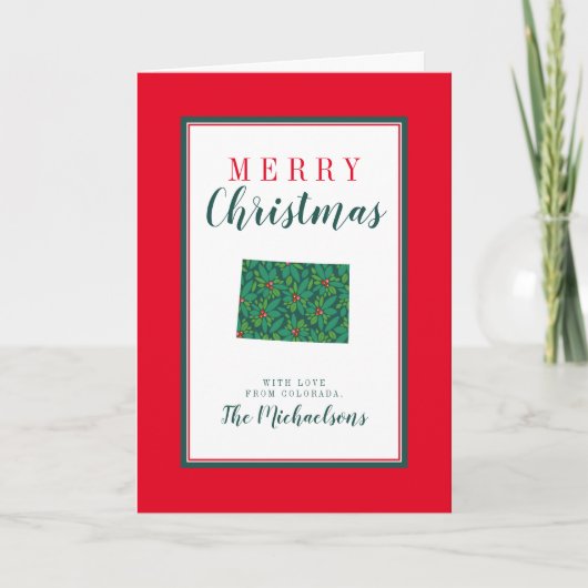 Vrolijke Kerstmis van Colorado Kaart (Voorkant)