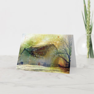Vrolijke Kerstmis van de Schuur van de winter Feestdagen Kaart