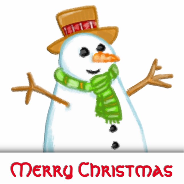 Vrolijke Kerstmis van de sneeuwman Staand Fotobeeldje (Voorkant)