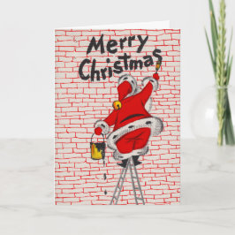 Vrolijke Kerstmis van de vintage Kerstman Feestdagen Kaart