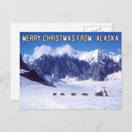 Vrolijke Kerstmis van het Briefkaart van Alaska (Voorkant / Achterkant)
