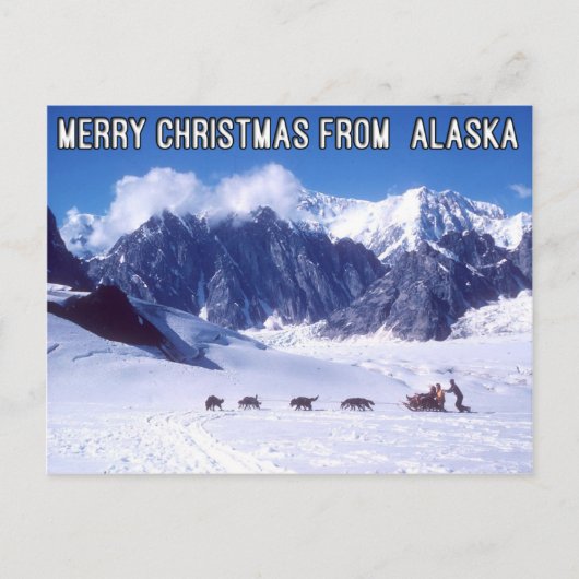 Vrolijke Kerstmis van het Briefkaart van Alaska (Voorkant)
